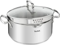 Tefal Duetto+ Pannenset -10 Delig- 5 Pannen - Kookpannenset - Zilver - Afdruipdeksels -Greenpan Winkel 1200x893