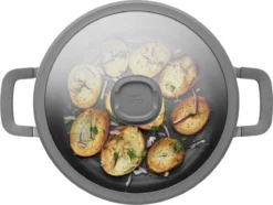 BergHOFF Leo Hapjespan Stone - 28 Cm - Met Glazen Deksel -Greenpan Winkel 1200x904 2