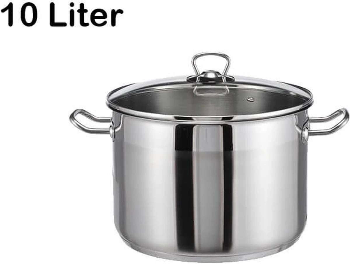 Haushalt Soeppan Met Glazen Deksel - 10 Liter- RVS 6 Haushalt Soeppan Met Glazen Deksel - 10 Liter- RVS - Afbeelding 6