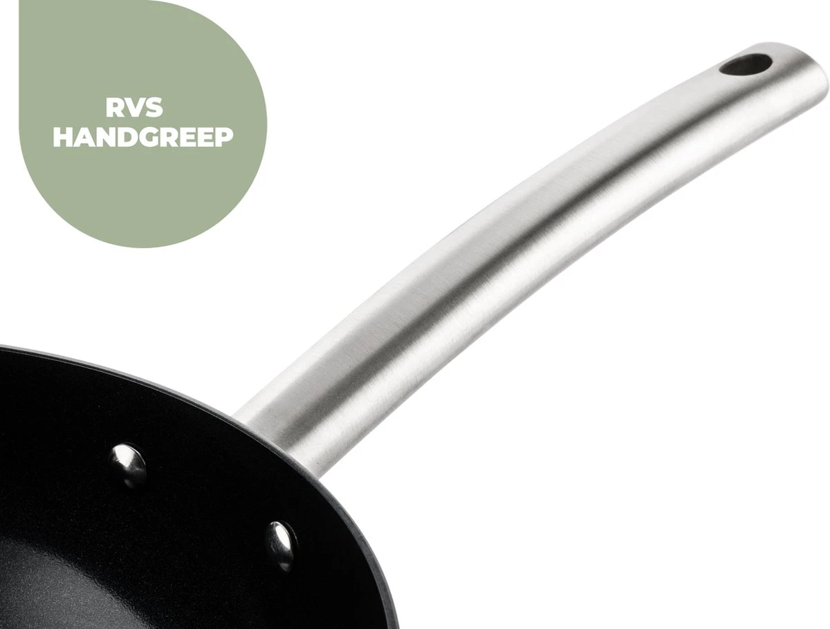 ISENVI Murray Keramische Koekenpan 24 CM - RVS Greep 8 ISENVI Murray Keramische Koekenpan 24 CM - RVS Greep - Afbeelding 8