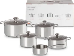 LE CREUSET - RVS Plus - Pannenset 5-delig 5 LE CREUSET - RVS Plus - Pannenset 5-delig -Greenpan Winkel 1200x915 1
