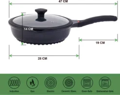 Wokpan - Multifunctionele 3 In 1 Pan Met Deksel + Wok + Hapjespan 28 Cm -Greenpan Winkel 1200x953