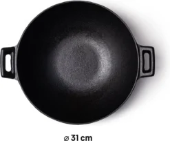 Orange85 Gietijzeren Wokpan - Alle Warmtebronnen - Inductie - Wok - Zwart - 31cm - Gietijzer - Wokpannen -Greenpan Winkel 1200x989