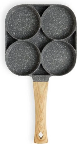 Magnani - Eierpan - 4 Bakplaten Van ⌀ 8 Cm - Voor Gas- En Elektrische Kookplaten - Aluminium - Houten Handvat - 38 X 18.7 X 2 Cm -Greenpan Winkel 643x1200 1