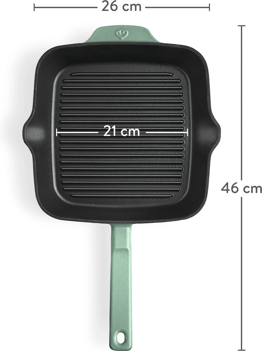 Springlane Gietijzeren Grillpan Mint, 26 Cm 2 Springlane Gietijzeren Grillpan Mint, 26 Cm - Afbeelding 2