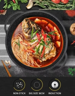 Cheffinger | Luxe Wokpan Met Deksel | 36CM | Alle Warmtebronnen | Oriental -Greenpan Winkel 935x1200